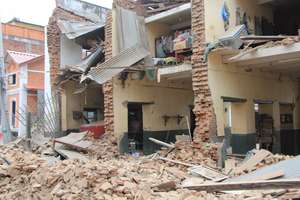 Destroyed homes after Nepal earthquake.