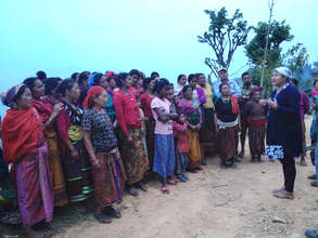 ADWAN Board member Bindu with a women's group