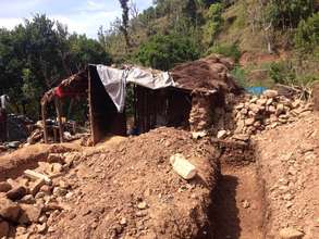 A destroyed home used as a shelter, Tanahun