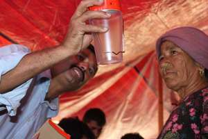 Delivery of solar lanterns to keep women safe