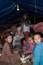 Let there be light! Children in tent