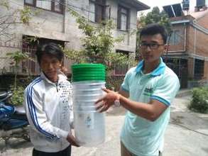 Filter provided to EQ affected families of Nuwakot