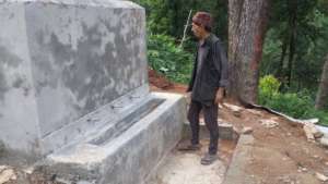 Water tank under construction in Kali Devi school