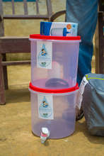 Assembled water filter for distribution