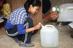 Using WATASOL (Chlorine Solution) to treat water