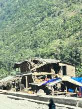 Houses destroyed by earthquake