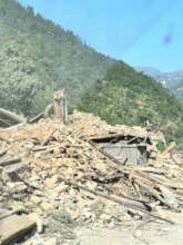 House destroyed by earthquake