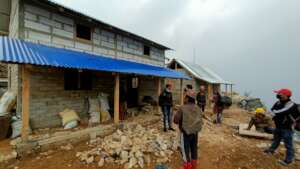 A house of deprived family under reconstruction.