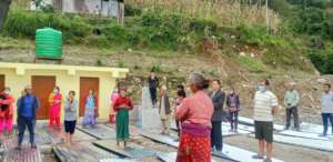 Galvanised sheet for roofing for flood victims.