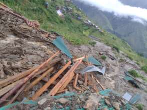 Landslide destroyed homes at Rugin village.