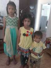 Children's first day at the transit home