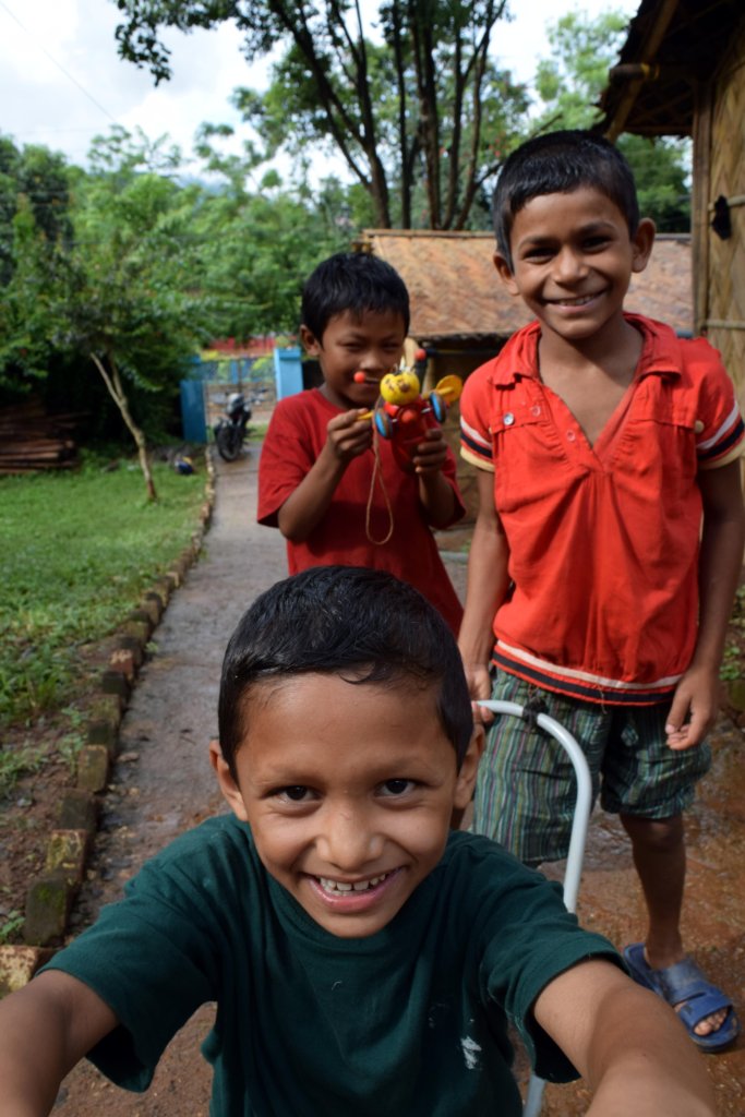 Our boys having fun at the transit home