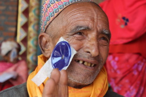 Happy patient after cataract surgery in Nepal
