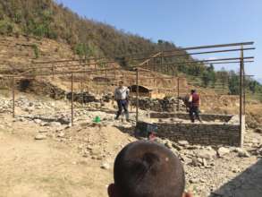 Metal-frame school building under construction
