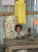 Inside the temporary classrooms