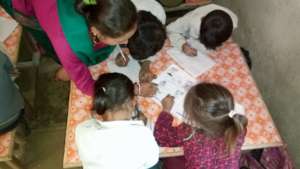 Teacher Guiding Homework