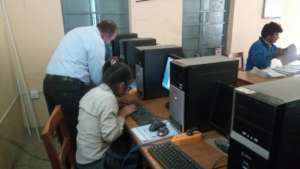 Teacher Taking  Computer Class