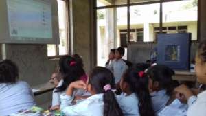 Students learning on Projector