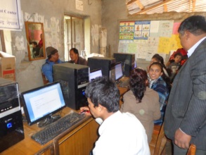 Students in the computer practical class