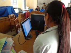 Students using computers