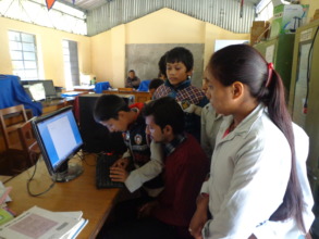 Students in computer practical class
