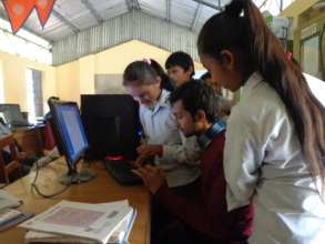 Students learning Computer
