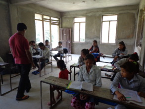 Students  reading in the classroom