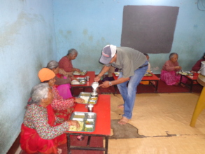 Chairman serving a milk