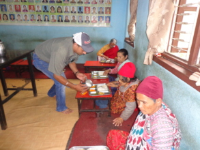 Chairman serving a food