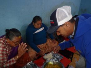 Chairman serving a food