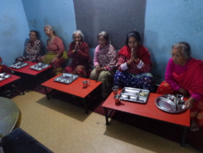 Elderly waiting for food
