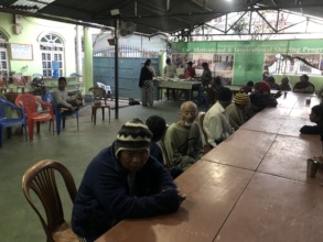 Old aged people in the dining hall