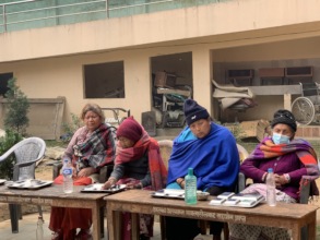 Elderly waiting for food