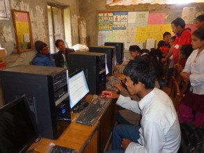 Students using computers in their  computer lab
