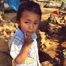 Child absorbing the impact of the earthquake