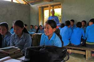 Tashi Sherpa at her new desk in her new school!
