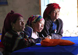 Villagers attend an agriculture training