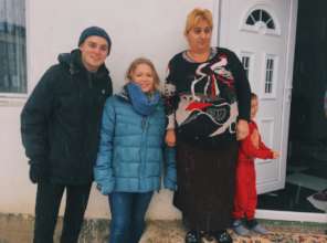 Volunteers Jack and Mabel with Nurije