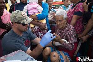 Donated medical supplies in use in Kathmandu