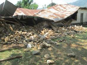 A damaged Room to Read school in Nuwakot, Nepal