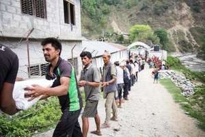 Distribution: supplies being unloaded