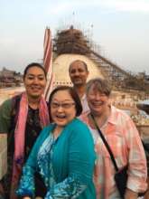 Boudhanath Stupa being repaired after earthquake