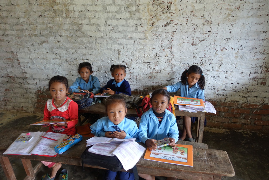 Classroom Visited by Trekkers Delivering Books