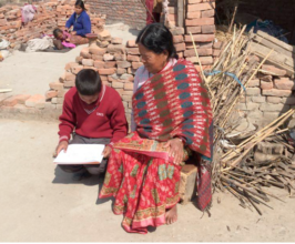 Sharing earthquake healing book with 'Grandmother'