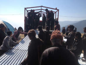 Zinc Roofing Unloaded at Bigu in Remote Nepal