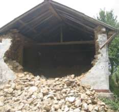 Ghusel Secondary School after the earthquake.