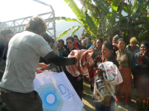Blankets being distributed