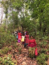 Survivors descend to meet our food aid