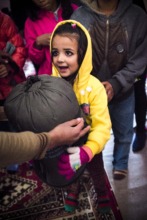 The kids all got lovely warm sleeping bags