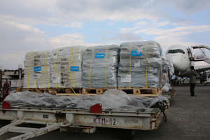 Supplies Arrive at Tribhuvan International Airport
